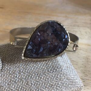 Vintage faux amethyst geode bracelet